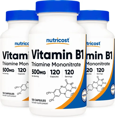 Vista 7 de Nutricost Vitamina B1 (tiamina) 500 mg, 120 cápsulas (2 botellas)