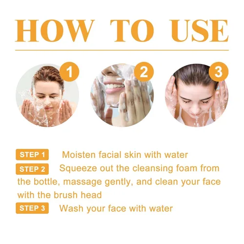 Vista 7 de Axnzp Limpiador facial de cúrcuma, limpieza profunda, exfoliante brillante, lavado facial de cúrcuma con cepillo para todas las mujeres.