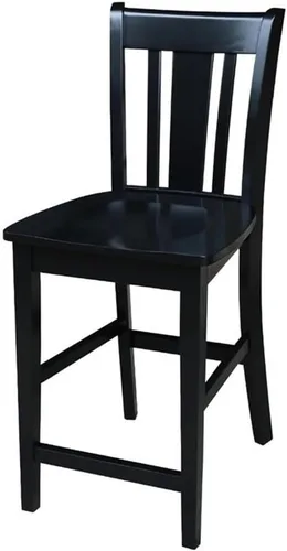 Vista 19 de Taburete de comedor de madera maciza San Remo - Altura del asiento de 24 pulgadas, sin terminar