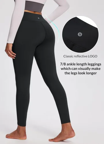 Vista 4 de BALEAF - Leggings de yoga suaves de cintura alta 78 para mujer con bolsillos profundos, pantalones de entrenamiento elásticos cepillados a prueba