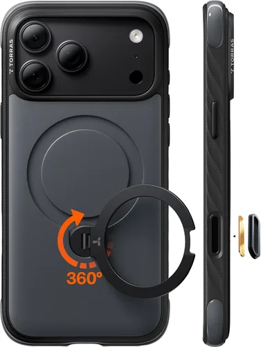 Vista 11 de TORRAS Funda Q3 Rugged para iPhone 18 Pro 360 con soporte magnético, apto Isla azul