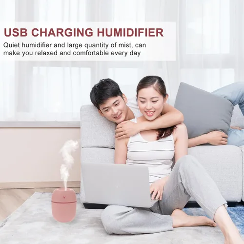 Vista 7 de Ciieeo Mini humidificador portátil USB silencioso humectante de aire para el hogar y la oficina, humidificador de escritorio ligero y silencioso