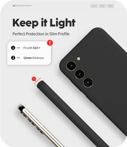 Vista 4 de GOOSPERY Funda de silicona líquida compatible con Samsung Galaxy S23 Plus, suave al tacto, protección de cuerpo completo, a prueba de golpes