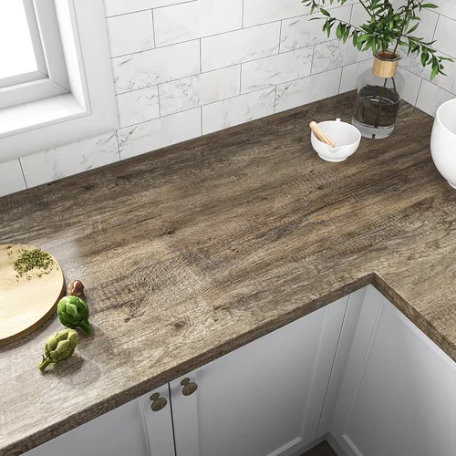 Vista 2 de VEELIKE Papel tapiz de madera envejecida para despegar y pegar, papel de contacto de madera rústica para encimeras, impermeable, autoadhesivo