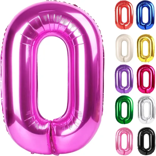 Vista 101 de Globo negro del número 0 de 40 pulgadas – globo número 0, decoraciones
