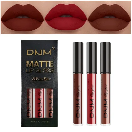 Vista 23 de AMY'S DIARY Juego de 3 Lápices Labiales Líquidos Mate Rojo Brillante, Tinte de Labios de Larga Duración 24 Horas Impermeable, Juego de Regalo de 05