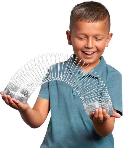 Vista 2 de Just Play - Slinky original gigante, resorte que camina de juguete, Slinky de metal, recuerdos de fiesta, juguetes antiestrés, rellenos