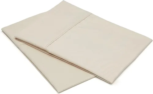 Vista 2 de Amazon Basics Juego de 2 fundas de almohada estándar - Ligeras, súper suaves, microfibra de fácil cuidado, beige, 30" L x 20" A, almohadas