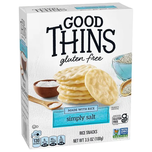 Vista 11 de GOOD THINS Galletas de arroz con simplemente sal, galletas de snack sin gluten, 3.5 oz