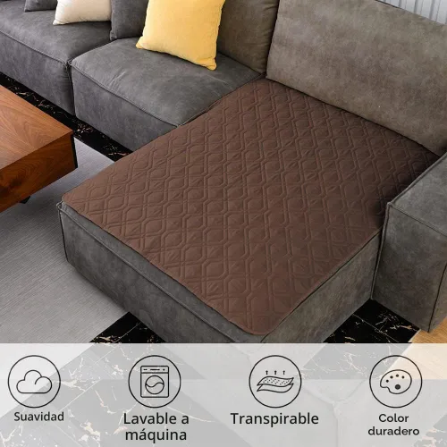 Vista 4 de Ameritex Manta Impermeable Reversible Cubierta para Cama de Perro Manta para Mascotas para Muebles Cama Sofá Sillón Chocolate
