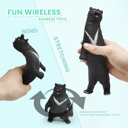 Vista 4 de ZTATU Pelotas antiestrés de oso negro para adultos (1 unidad) juguetes esponjosos para niños, bolas sensoriales, juguetes sensoriales para niños