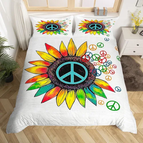 Vista 17 de Funda de edredón del espacio exterior, juego de ropa de cama bohemio para niños, funda de edredón de constelación de planeta para decoración de Negro