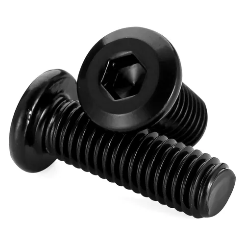 Vista 3 de Pernos Allen de cabeza hexagonal M4 x 6mm, tornillos de cabeza redonda plana con hexágono interior, tornillos para muebles, acero al carbono, rosca