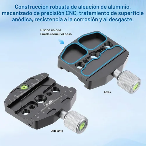 Vista 8 de Abrazadera de liberación rápida de 2.756 in compatible con placa de estilo Arca Swiss para trípode Ballhead asiento universal de cambio rápido