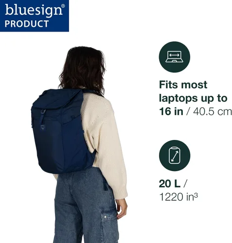 Vista 2 de Osprey Aoede Slim SyncPack - Mochila con funda para laptop, sistema Azul antiguo