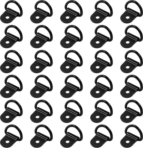 Vista 10 de Waziaqoc 15 piezas de amarre de anillo en D negro Anclaje para RV, coche, camión, barco, remolque, carga