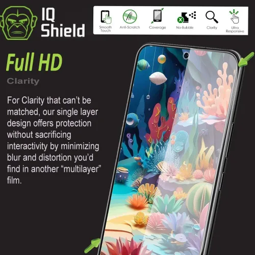 Vista 6 de IQShield Paquete de 2 protectores de pantalla para Samsung Galaxy S22 5G de 6.1 pulgadas, fácil de instalar, antiarañazos, antiburbujas, película