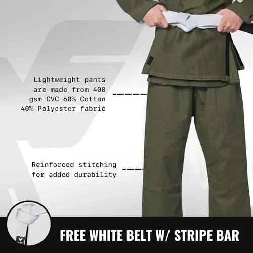 Vista 4 de Elite Sports Kids BJJ GI - Kimono brasileño Jiujitsu Gi con tela preencogida y cinturón, para niños y jóvenes, aprobado por la IBJJF