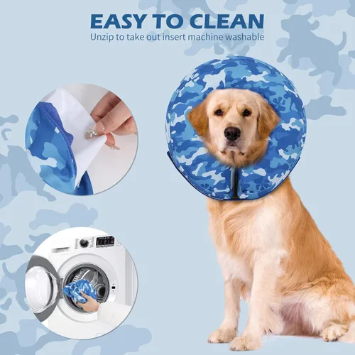 Vista 6 de IEUUMLER Collar inflable de recuperación para perro, collar electrónico protector para el cuello, collar suave ajustable para perros y gatos después