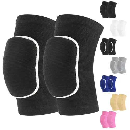 Vista 9 de HISFFOG Rodilleras de voleibol para bailarines, rodilleras suaves y transpirables para hombres, mujeres, niñas, niños, rodilleras protectoras