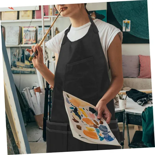Vista 7 de ABOOFAN Adjustable Artist Apron with Tool Storage Oilproof Painting Work Clothes for Comfortable Use Black S