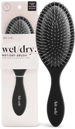 Vista 11 de Kitsch Cepillo desenredante para cabello húmedo y seco, cepillo flexible para mujeres, hombres y niños, cepillo desenredante para cabello rizado