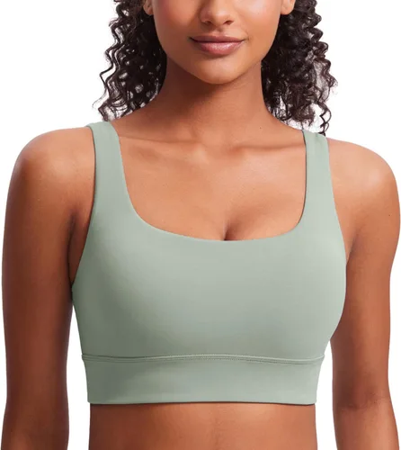 Vista 103 de CRZ YOGA Butterluxe - Brasier deportivo con espalda en U para mujer, cuello redondo, acolchado, de bajo impacto, para yoga, entrenamiento