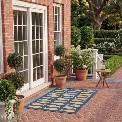 Vista 27 de SAFAVIEH Alfombra lavable para exteriores, colección Patio de 2.3 x 6.7 pies, color negro y beige, no desprende pelusa y fácil limpieza, ideal