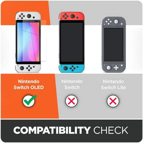 Vista 3 de magglass Screen Protector Compatible with Nintendo Switch OLED (2021) UHD Tempered Glass Guard