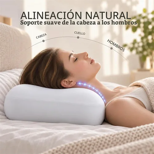Vista 4 de Almohada cervical ergonómica para el cuello, espuma viscoelástica de Gris