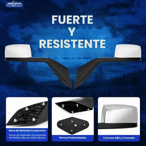 Vista 3 de Conjunto de retrovisor de capó High Soar para Volvo VNL (2004-2014), espejo de cofre de camión con brazo de repuesto para Volvo VNL lado izquierdo