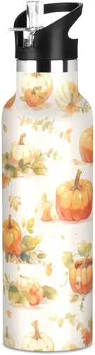 Vista 7 de Trendy Sunflower Oil Painting Style Leak Proof & BPA Free Sports Insulated Water Bottle With Straws Leak-proof Hot & Cold Double Walled for