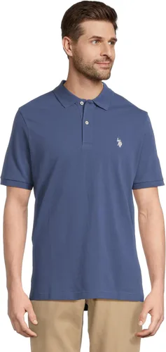 Vista 24 de Polo de piqué de algodón sólido para hombre con pequeño Pony Gris jaspeado