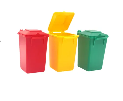 Vista 9 de Juego de basura automotriz de 3 colores ABS plástico pequeño cubo de basura camión de basura juguete