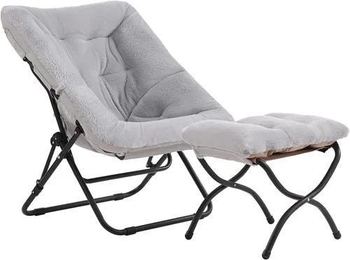 Vista 22 de Tiita Silla Cómoda Plegable, Silla de Acento Plegable de Gran Tamaño de Piel Sintética Suave, Silla de Descanso Perezosa para Niños, Adolescentes
