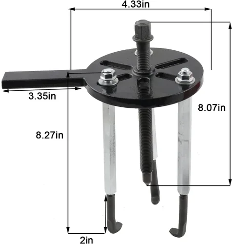 Vista 4 de Juego de extractor de rodamientos 21 en 1, extractor de cojinetes de desmontaje de agujeros internos, juego de extractor de tres mandíbulas con caja