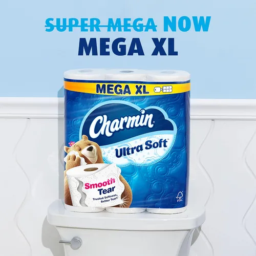 Vista 3 de Charmin Papel higiénico ultra suave, 18 rollos Mega XL = 108 rollos regulares
