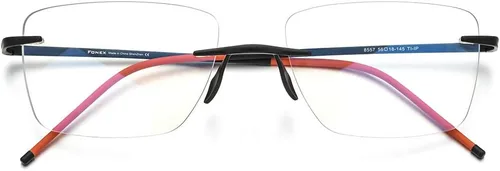 Vista 4 de Marco de lentes de titanio para hombre, lentes cuadrados sin marco de miopía óptica 8557