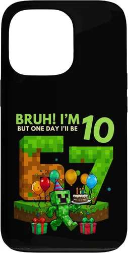Vista 10 de Bruh I'm 10 But One-Day I'll Be 67 Retro 10th Birthday Kids Case for iPhone 17