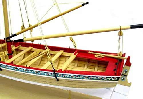 Vista 5 de Model Shipways 18th Century Longboat Kit de modelo de madera 1:48 – Nivel principiante a intermedio – Plancha en marco – Kit modelo de barco