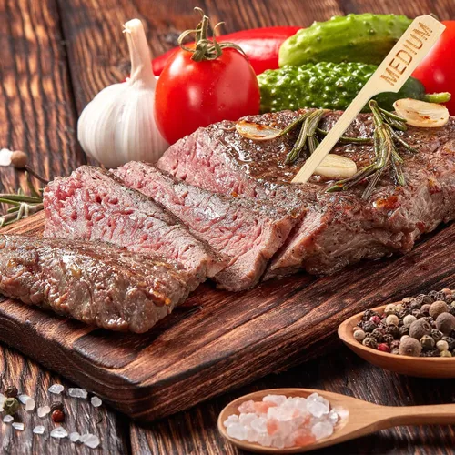 Vista 5 de Thyle 200 marcadores de bambú surtidos de 3.94 pulgadas para carne de madera, palillos de temperatura para carne y palitos de palillos