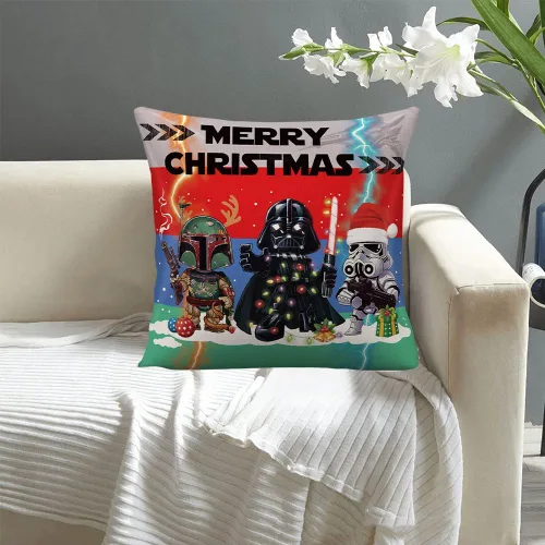 Vista 4 de Funda de almohada con temática de Star and Wars para sala de estar, dormitorio, Dar-t-h-Vader para sofá, cama, sofá, funda de cojín de lino