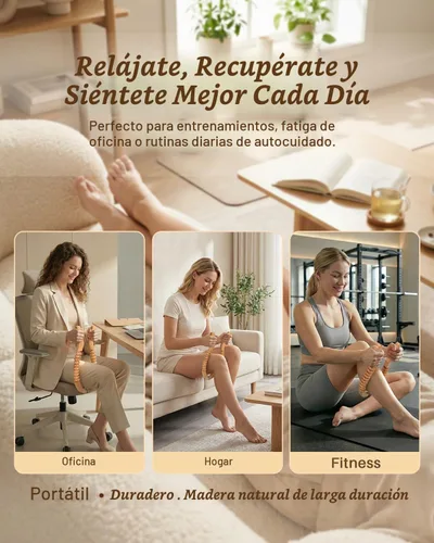 Vista 5 de ONUEMP - Masajeadores de lipedema para muslo, pantorrilla, cintura y glúteos Cellulite Massage Tool, Wood Therapy Massage Tools Maderoterapia Kit