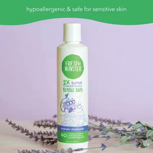 Vista 7 de Fresh Monster Baño de burbujas espumoso para niños, hipoalergénico, natural para niños y niños pequeños, súper concentrado, aroma calmante a