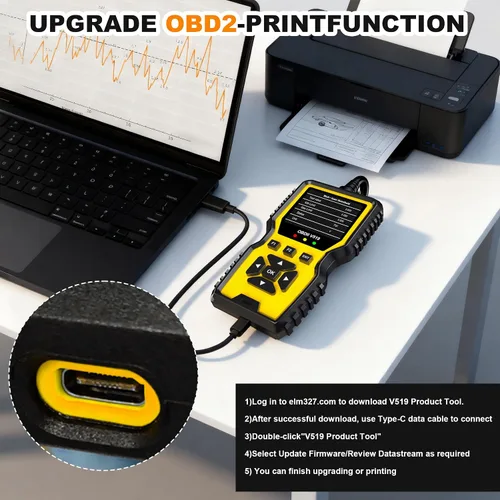 Vista 8 de Herramienta de diagnóstico del escáner V519 OBD2 con reinicio, diagnostica rápidamente el problema del automóvil, lector de código del motor