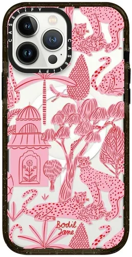 Vista 151 de CASETiFY Impact - Funda para iPhone 13 [protección contra caídas de 6.6 pies/compatible con Magsafe] Black Kingsnake, color negro transparente