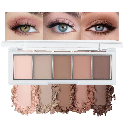 Vista 20 de evpct Paleta de sombra de ojos con purpurina dorada champán, color nude dorado rosa brillante crema brillante paleta de sombra de ojos iluminadora