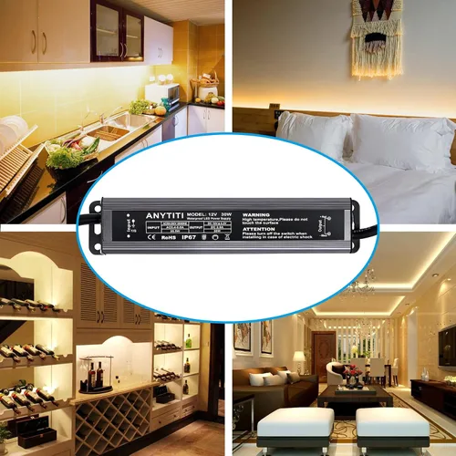 Vista 5 de Controlador LED, fuente de alimentación LED IP67 salida impermeable 30W DC12V 2.5A enchufe de 3 clavijas 4.5 pies (12 V 30 W) Para tiras LED