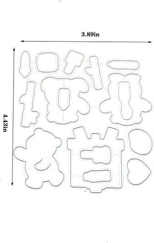 Vista 2 de Panda Bamboo - Juego de sellos y troqueles transparentes para hacer tarjetas, plantillas de corte para álbumes de recortes, álbum de fotos, papel