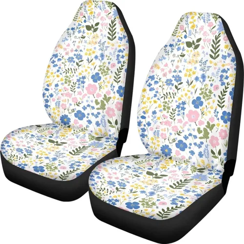 Vista 13 de Funda de asiento de automóvil con margaritas bohemias, diseño hippy arcoíris, margarita, flores, antideslizante, SUV, sedán, furgoneta, protector